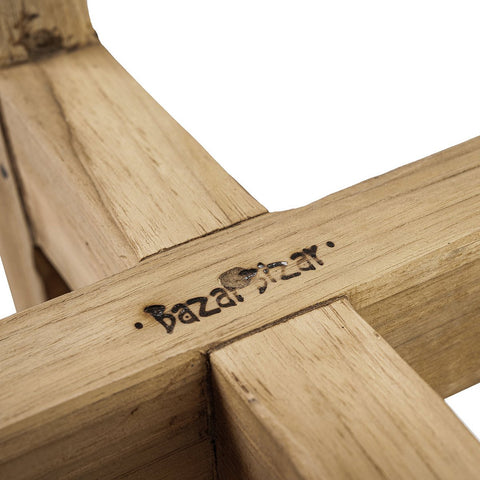 Sgabello Tondo in Teak Artigianale Atziri – Naturale
