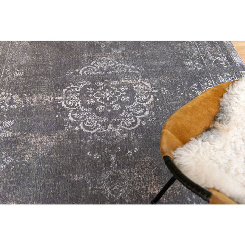 Louis De Poortere: Tappeto Flatweave "Medallion" – Stone (Grigio Pietra)