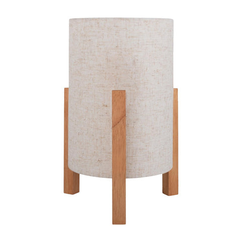 Lampada da Tavolo in Legno e Tessuto "Matilda" (H: 32 cm) – Attacco E27