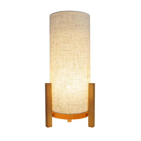 Lampada da Tavolo a LED in Legno e Tessuto "Madita" (H: 48 cm, L: 48 cm) – Ricaricabile con Touch Dimmer