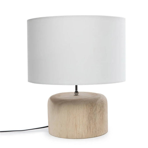 Base per Lampada da Tavolo in Legno di Teak Naturale