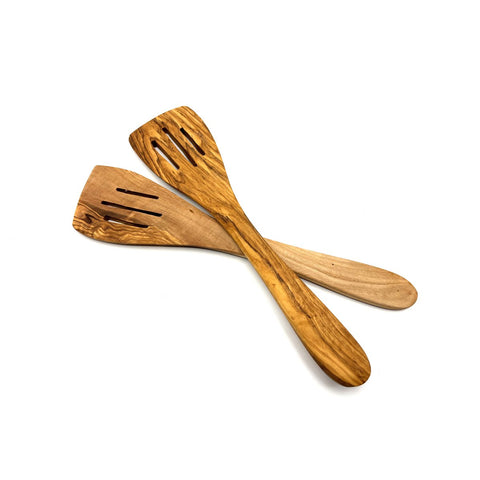 Cucchiaio forato 30 cm in legno d'ulivo