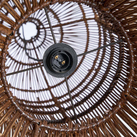 Lampadario a Sospensione in Bambù The Oasis Tower – Noce Scuro (Extra Large, H 102 cm)
