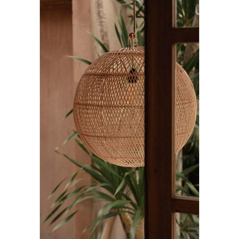 Lampadario a Sospensione in Rattan Intrecciato The Bubble – Naturale (Medio, Ø 50 cm)