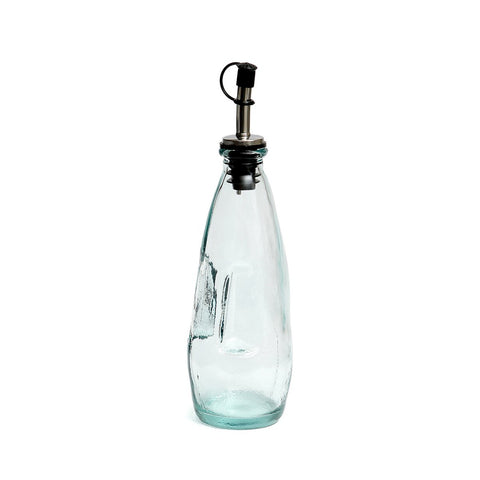 Recycled Glass Oil Bottle with Dispenser Spout No. 03, Blue