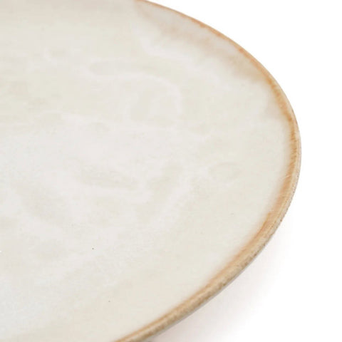 Piatto da Insalata in Gres Portoghese Cascais – Bianco e Marrone (Ø 22 cm)
