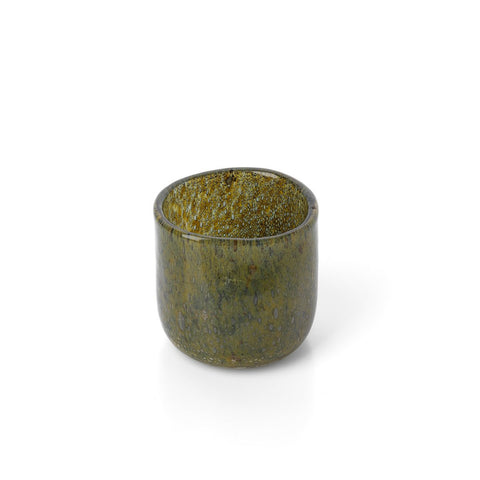 Portacandele in Vetro Artigianale The Forest – Verde Oliva (9x9 cm)