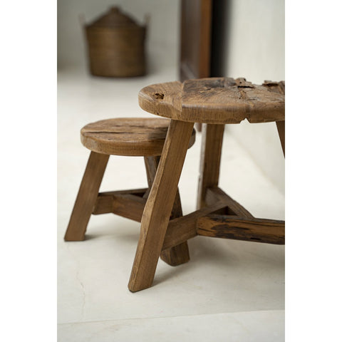 Sgabello in Teak Riciclato Yatai M