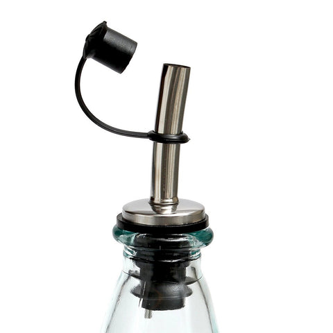Recycled Glass Oil Bottle with Dispenser Spout No. 03, Blue