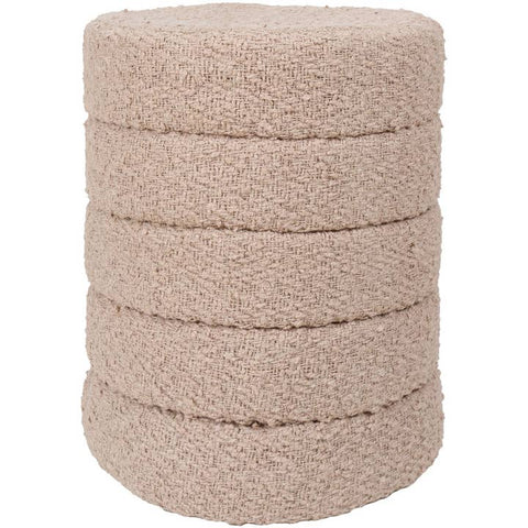 Pouf Rosa Teddy Beige – Pouf Design Japandi 53 x Ø43 cm