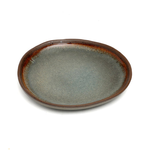 Piatto da antipasto organico in gres con smalto reattivo sfumato Côa Ø 17 cm
