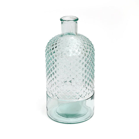 Sculptural Blue Glass Bottle Zuanshí – Medium (H 28 cm)