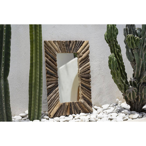 Specchio Rettangolare in Legno di Mare Driftwood M (60x41 cm) - Naturale | Sumi Design