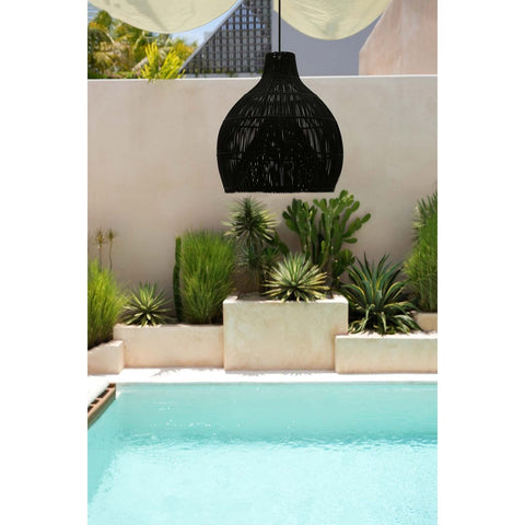 Lampada a Sospensione in Rattan Lobster Trap – Nero (Grande, Ø 50 cm)