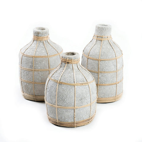 Vaso Sinuoso in Terracotta e Rattan The Whoopy L (13x24 cm)