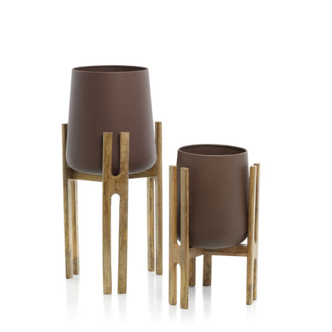 Fioriera Radice Biforcuta – Marrone Naturale – L
