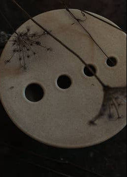 Japandi Beige Stoneware Candle Holder and Flower Vase