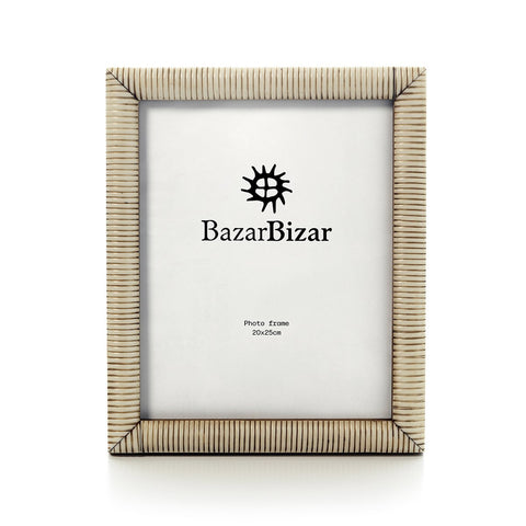 Antique ethnic-style picture frame with carved "Nomadic Lines" designs