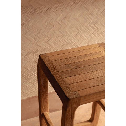 Sgabello da Bar Outdoor in Teak di Recupero Ithaca (H 70 cm)