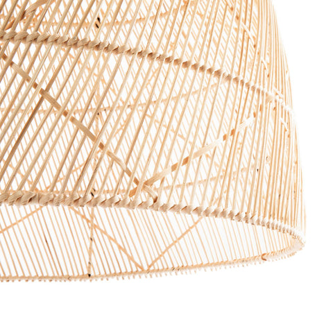 Lampada a sospensione The Twister in rattan naturale – M