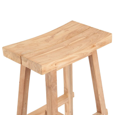 Sgabello da Bar Outdoor in Teak di Recupero Tabanan (H 75 cm)