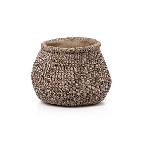 Fioriera Finto Soffio L in cemento marrone dal design scultoreo per piante da interno ed esterno stile Japandi