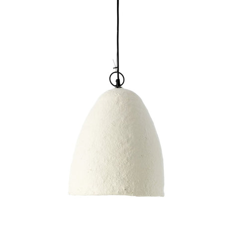 Lampadario The Savana bianco in cartapesta realizzato a mano con design Japandi minimal
