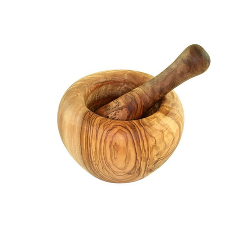 Mortaio in legno d’ulivo con pestello Ø14 cm
