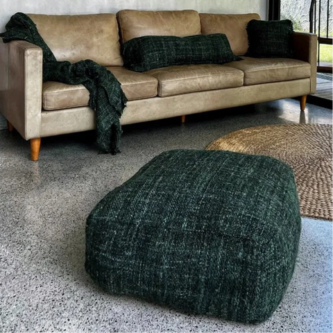 Pouf in cotone verde