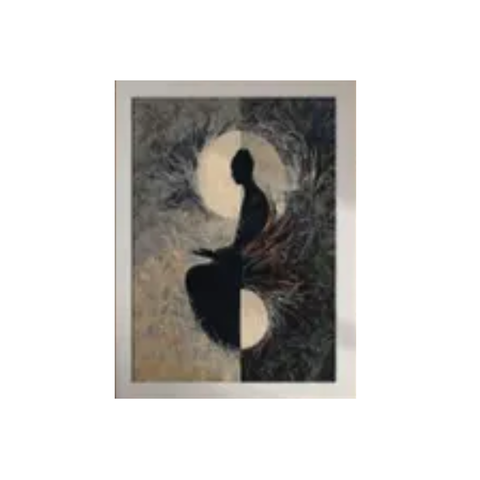 quadro japandi nero e oro harmony of light