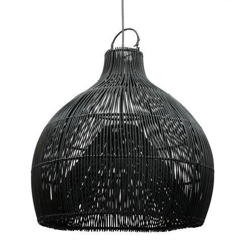 Lampada a Sospensione in Rattan Lobster Trap – Nero (Grande, Ø 50 cm)