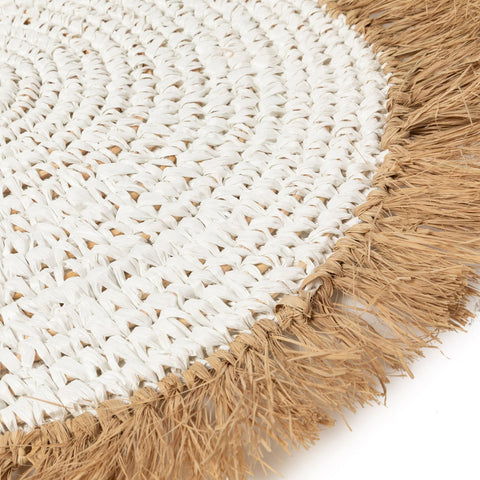 The Water Hyacinth Rafia Placemat - Natural White