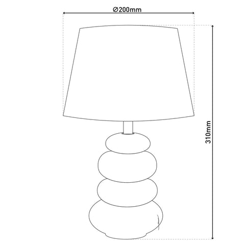 Lampada da Tavolo in Ceramica "Stoney" (H: 31 cm) – Grigio Minerale