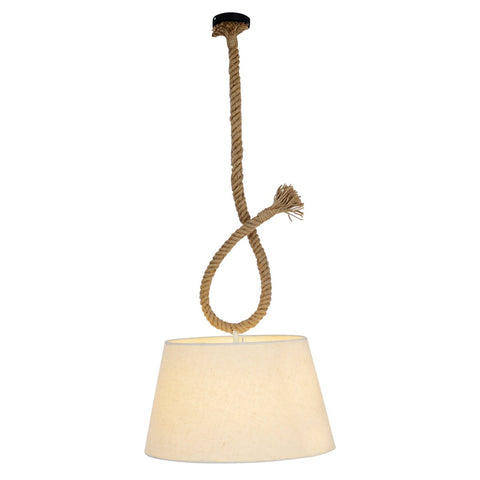 Lampada a Sospensione in Corda di Iuta e Tessuto "Rope" (Ø 35 cm) – Attacco E27