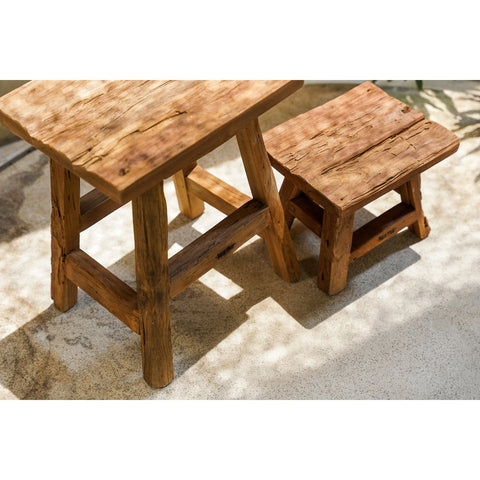 Sgabello in Teak Riciclato Yoke S