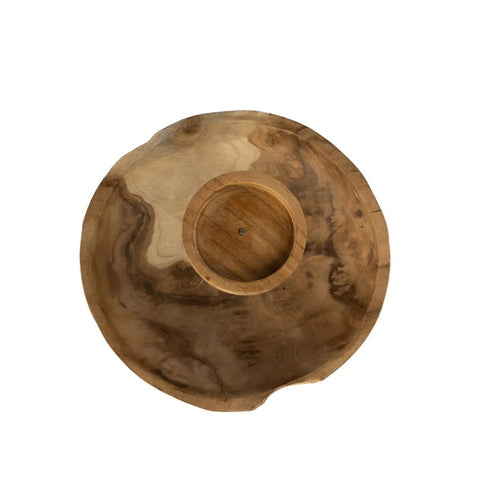 Portacandele a Piatto in Legno Naturale (Ø 29 cm)