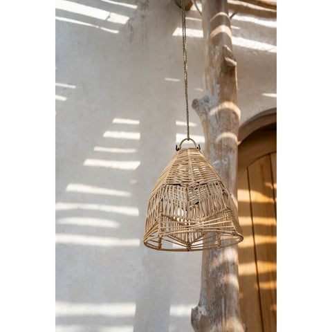 Lampadario a Sospensione in Rattan La Bala – Naturale (Piccolo, Ø 24 cm)