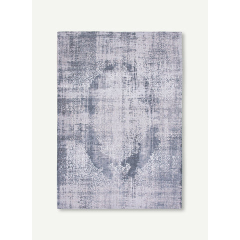 Tappeto flatweave ecologico nei toni del grigio quarzo con motivo persiano decostruito Kirman Quarzo di Louis De Poortere