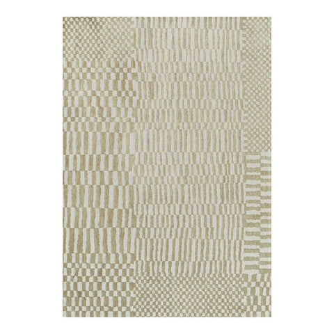 Tappeto beige con geometrie berbere sottili Eco Caravane della collezione Berber di Louis De Poortere 