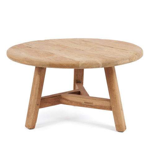 Tavolino da Salotto Circolare in Legno Artigianale Fusuma – Grande (Ø 80 cm)