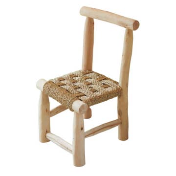sedia montessori in legno massello e fibre di palma