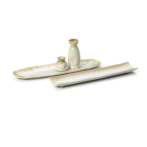 Piatto Ovale in Ceramica "Da Rocha" – Miele Bianco (40,8 cm)