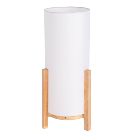 Lampada da Tavolo a LED in Legno e Tessuto "Madita" (H: 48 cm) – Ricaricabile con Touch Dimmer