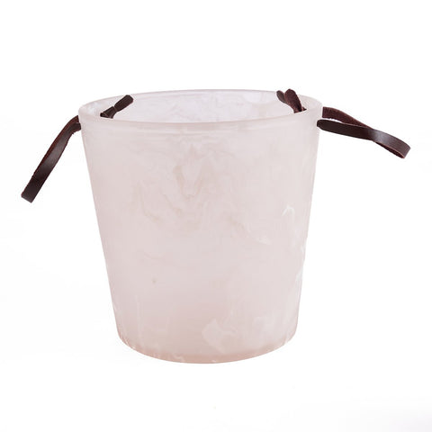 Secchiello per il Ghiaccio Scultoreo in Resina – Rosa e Bianco (23x23 cm)