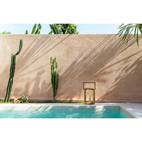 Lanterna Scultorea con Maniglia in Teak Riciclato Nusa Penida – Naturale (S, H 43 cm)