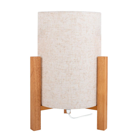 Lampada da Tavolo in Legno e Tessuto "Matilda" (H: 32 cm) – Attacco E27