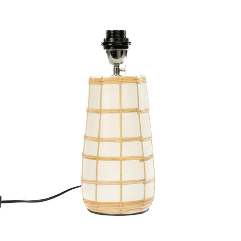 Lampada da Tavolo in Terracotta e Rattan Molokai – Bianco Naturale (H 51 cm)