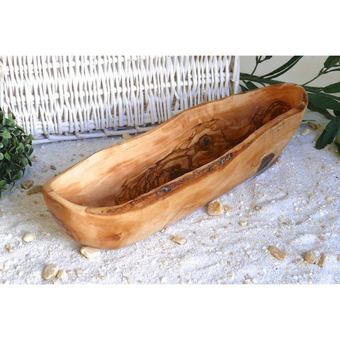 Rustic Olive Wood Bread and Fruit Bowl (25–34 cm)