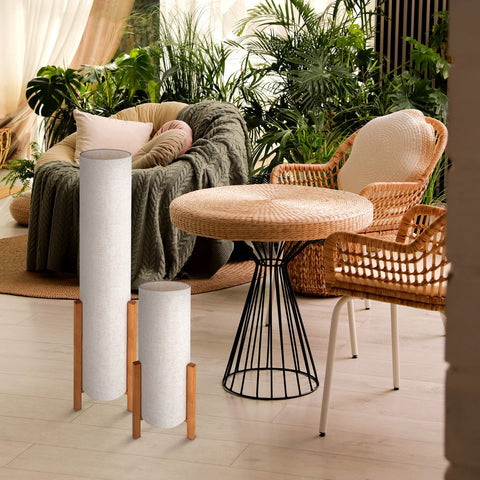Lampada "Matilda" in Legno Naturale e Tessuto – 52 cm