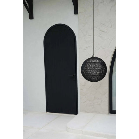 Lampadario a Sospensione in Rattan Intrecciato The Bubble – Nero (Medio, Ø 50 cm)